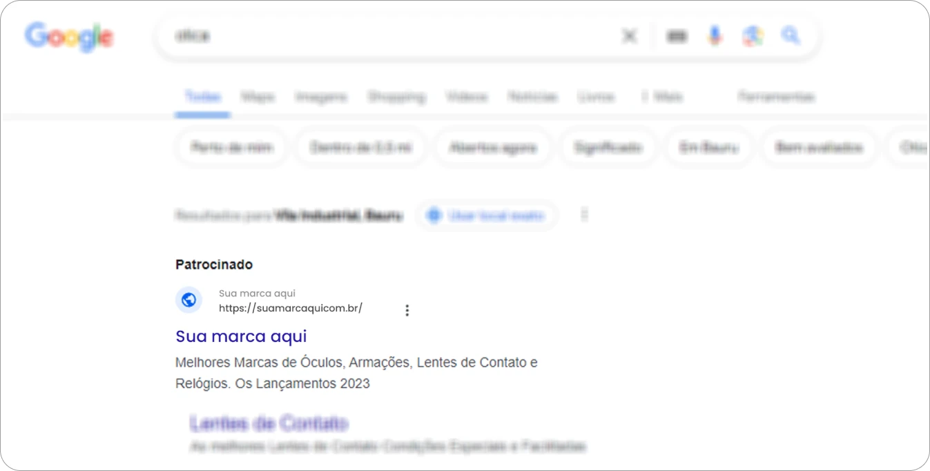 Ótica na primeira página de google - Agência marketing digital para óticas